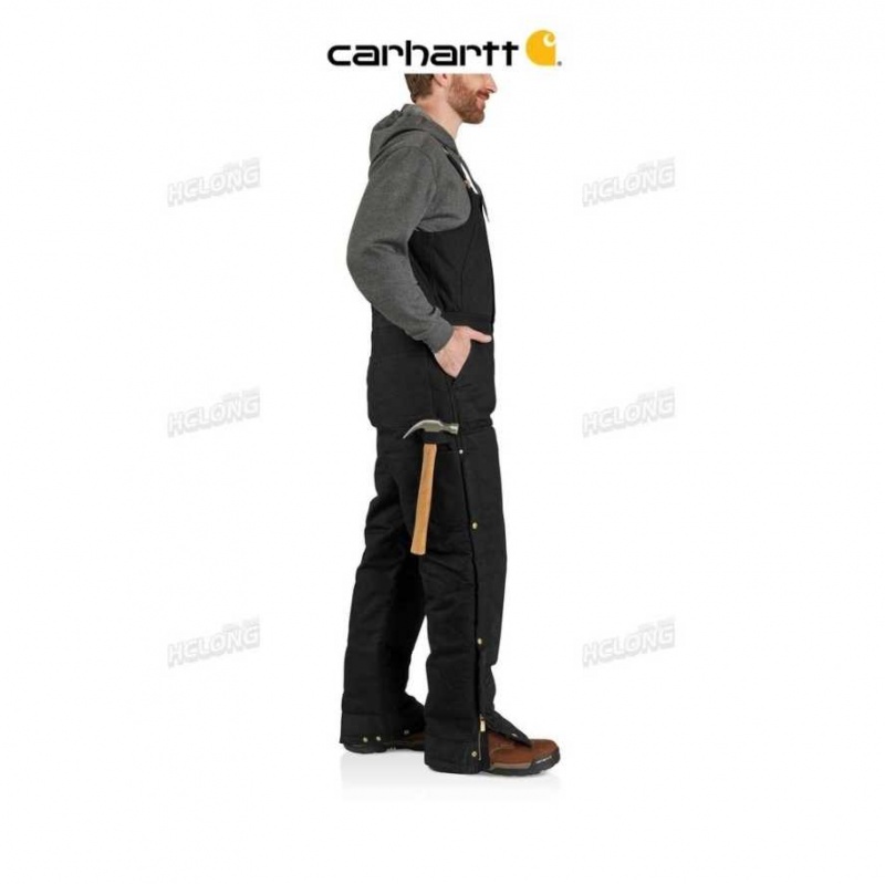 Noir Carhartt Loose Fit Firm Duck Insulated Biberall - Danmark EMJ-5803431