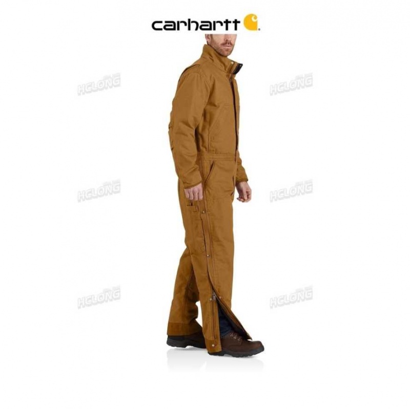 Marron Carhartt Loose Fit Washed Duck Insulated Coverall - Danmark UKV-1809167