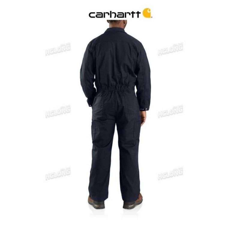 Bleu Marine Foncé Carhartt Flame-Resistant Loose Fit Twill Coverall Bleu Marine - Danmark MIN-0499427