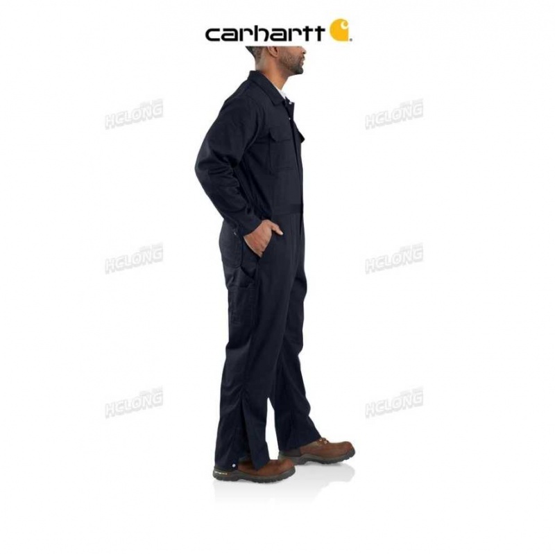 Bleu Marine Foncé Carhartt Flame-Resistant Loose Fit Twill Coverall Bleu Marine - Danmark MIN-0499427