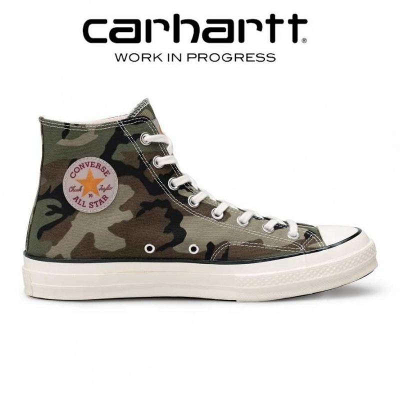 Camouflage Vert Olive Carhartt Wip x Converse ICONS Chuck 70 Hi Camouflage Vert - Danmark XAT-0658798