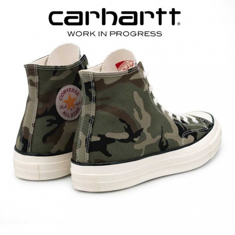 Camouflage Vert Olive Carhartt Wip x Converse ICONS Chuck 70 Hi Camouflage Vert - Danmark XAT-0658798