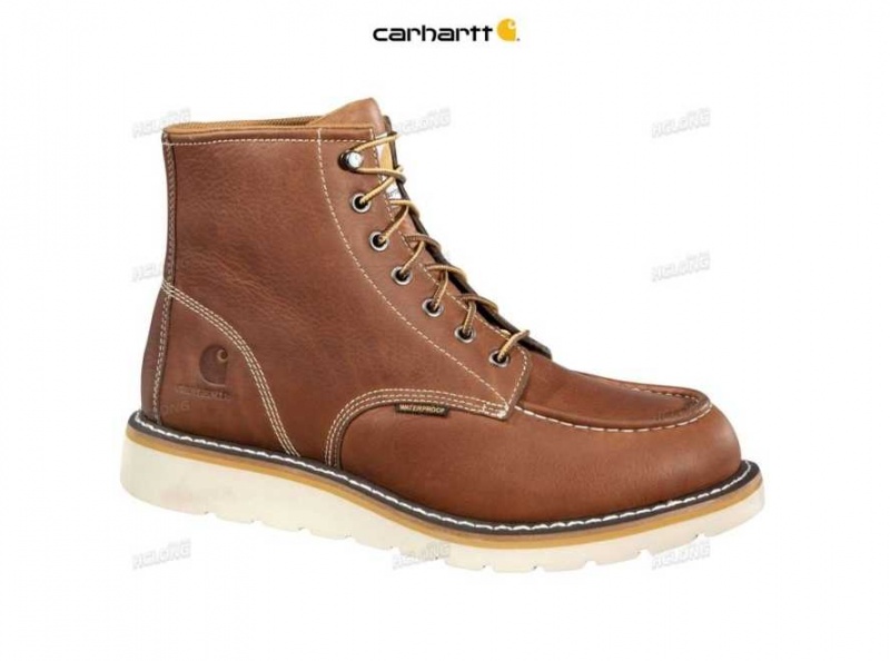 SOFT TAN FULL GRAIN LEATHER Carhartt 6-Inch Steel Embout Wedge Boot SOFT TAN FULL GRAIN - Danmark WMI-8741784