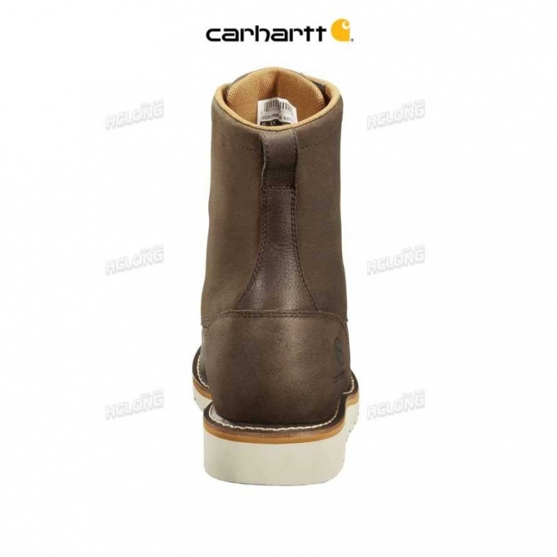 Marron Foncé Carhartt 8-Inch Non-Sécurité Embout Wedge Boot Marron - Danmark BDZ-5820826