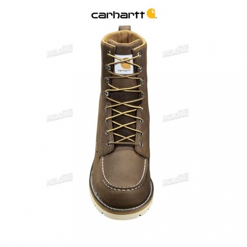 Marron Foncé Carhartt 8-Inch Non-Sécurité Embout Wedge Boot Marron - Danmark BDZ-5820826