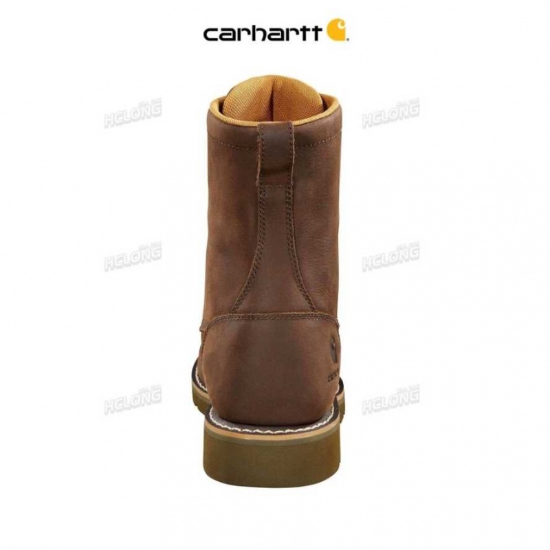 Marron Foncé Carhartt 8-Inch Moc Non-Sécurité Embout Wedge Boot Marron - Danmark JDM-6754943