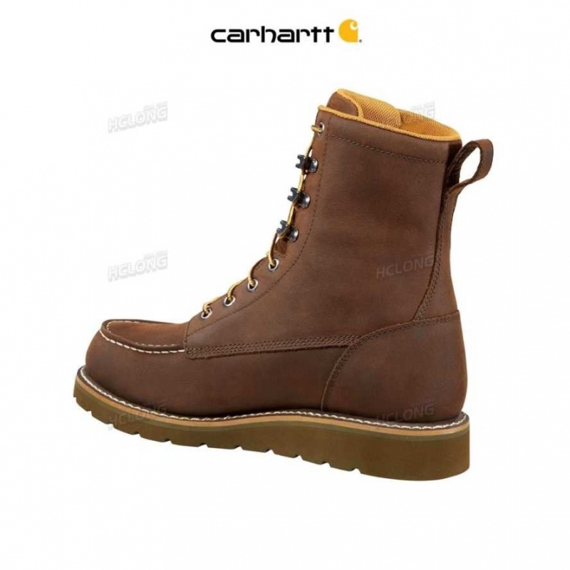 Marron Foncé Carhartt 8-Inch Moc Non-Sécurité Embout Wedge Boot Marron - Danmark JDM-6754943