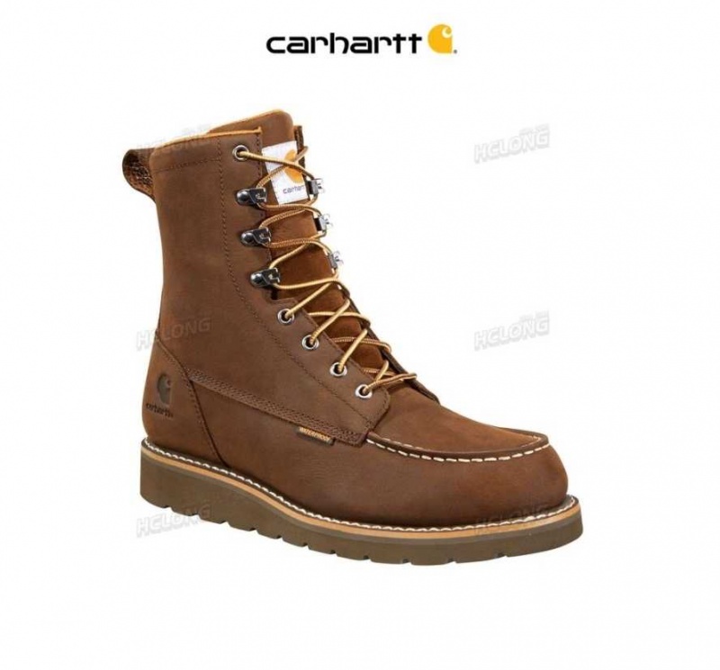 Marron Foncé Carhartt 8-Inch Moc Non-Sécurité Embout Wedge Boot Marron - Danmark JDM-6754943