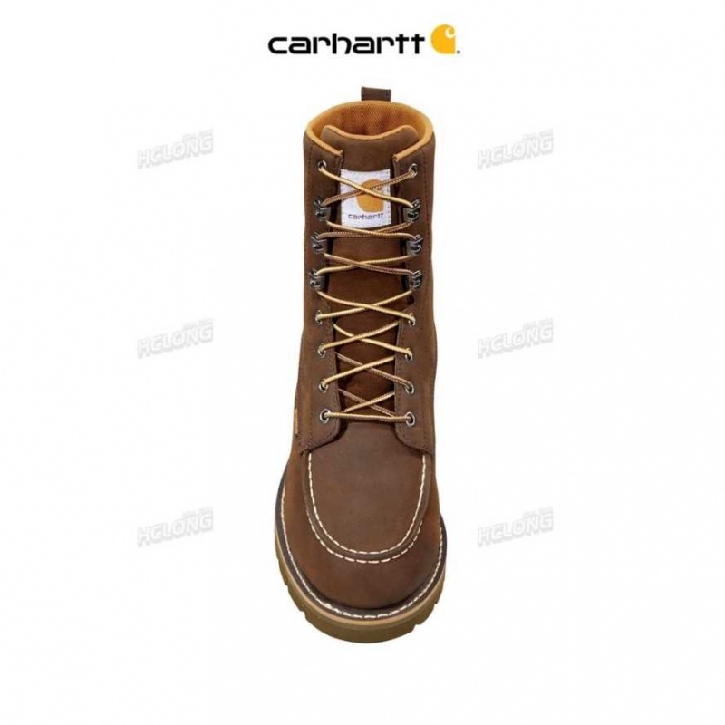 Marron Foncé Carhartt 8-Inch Moc Non-Sécurité Embout Wedge Boot Marron - Danmark JDM-6754943