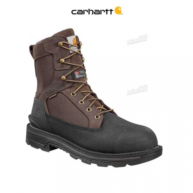 Marron Foncé Carhartt Ironwood Insulated 8-Inch Alloy Embout Travail Boot Marron - Danmark YAK-9900864