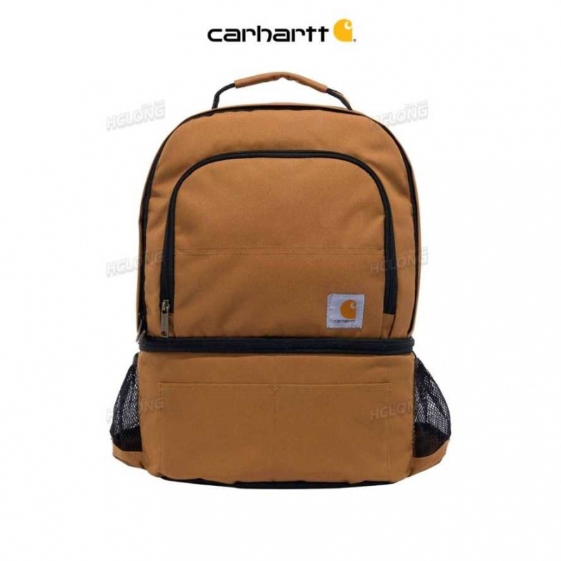 Marron Carhartt Insulated 24 Can Two Compartment Cooler Backpack - Danmark TFM-2044571