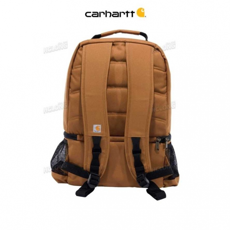 Marron Carhartt Insulated 24 Can Two Compartment Cooler Backpack - Danmark TFM-2044571