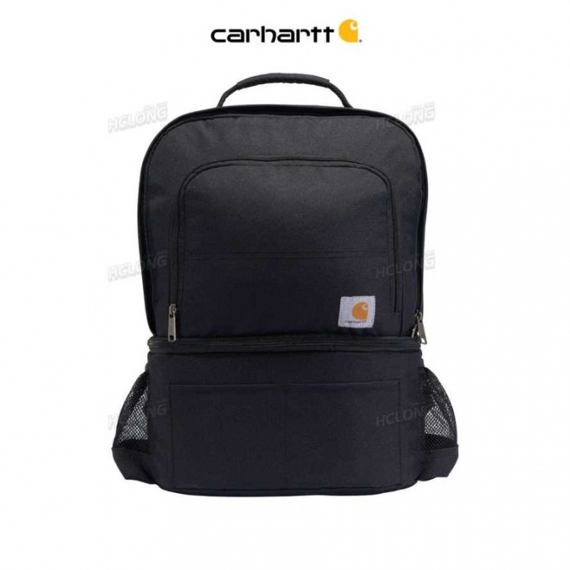 Noir Carhartt Insulated 24 Can Two Compartment Cooler Backpack - Danmark ZJP-8118651