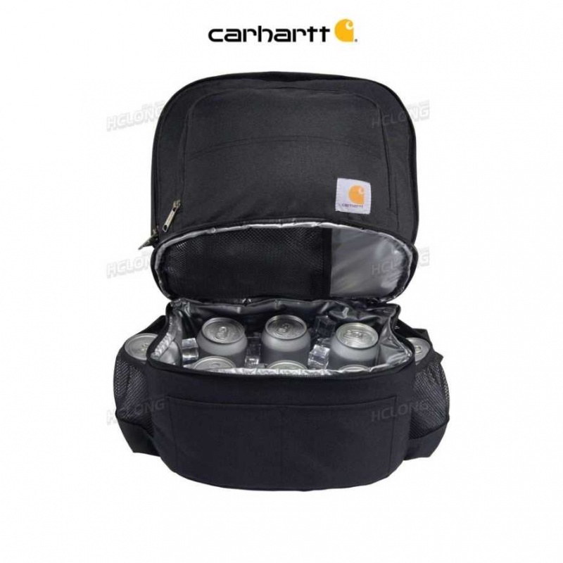 Noir Carhartt Insulated 24 Can Two Compartment Cooler Backpack - Danmark ZJP-8118651