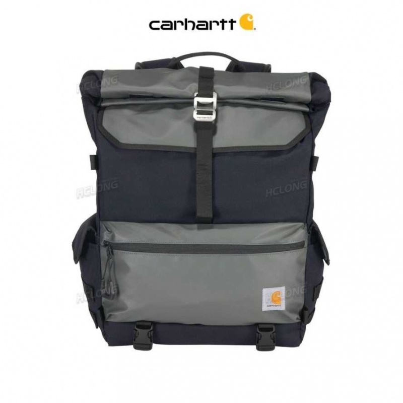 Noir Carhartt 40L Nylon Roll-Top Backpack - Danmark EDB-0002853