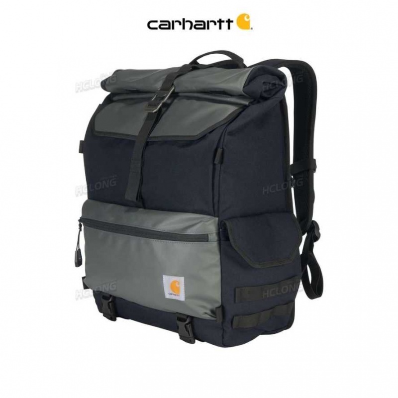 Noir Carhartt 40L Nylon Roll-Top Backpack - Danmark EDB-0002853