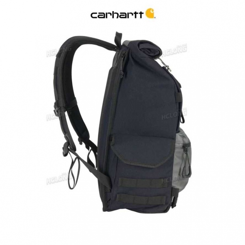 Noir Carhartt 40L Nylon Roll-Top Backpack - Danmark EDB-0002853