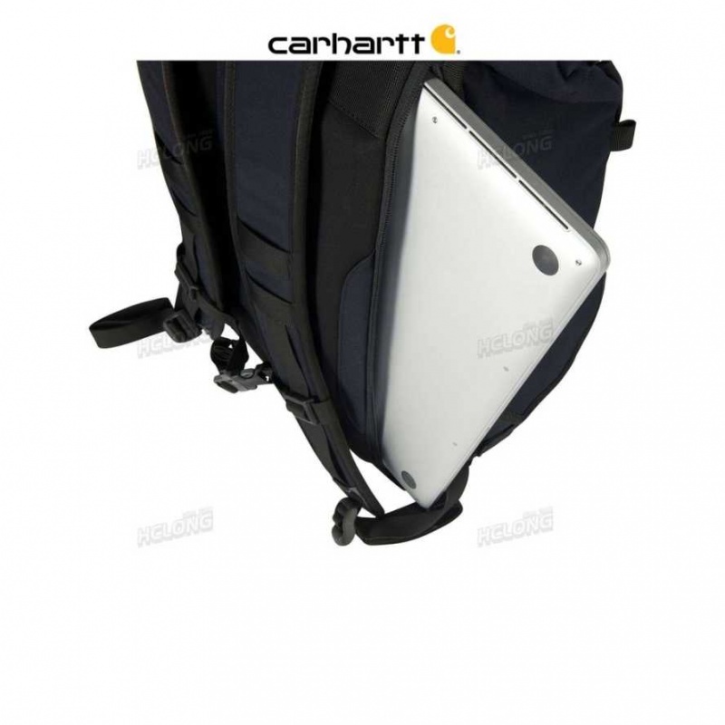 Noir Carhartt 40L Nylon Roll-Top Backpack - Danmark EDB-0002853