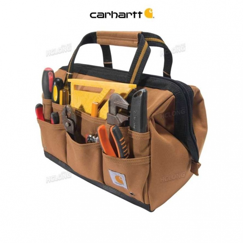 Marron Carhartt 14-Inch 25 Pocket Heavyweight Tool Bag - Danmark VFH-9867182