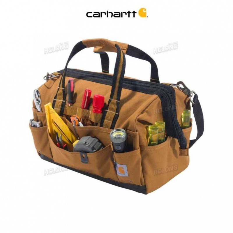 Marron Carhartt 16-Inch 30 Pocket Heavyweight Tool Bag - Danmark CON-4897879