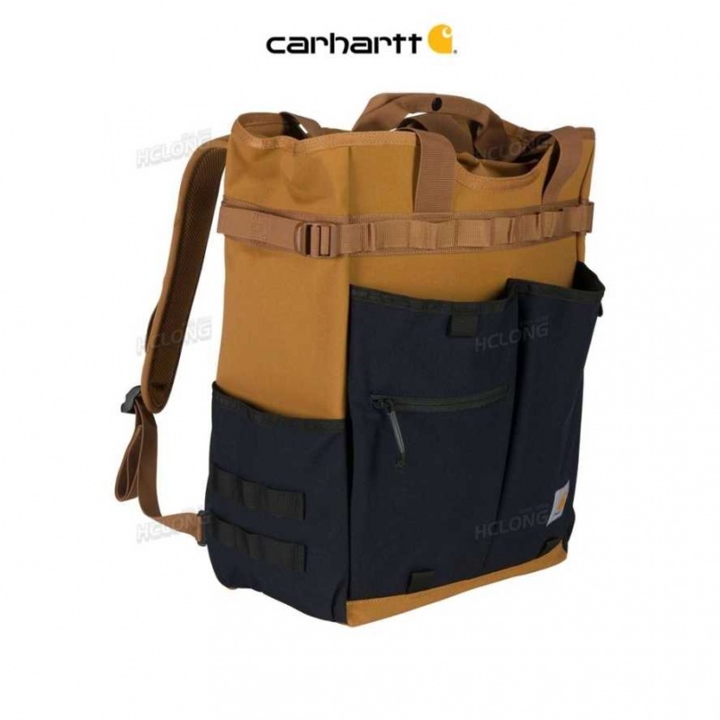 Marron Carhartt 28L Nylon Cinch-Top Convertible Tote - Danmark TOS-3085099