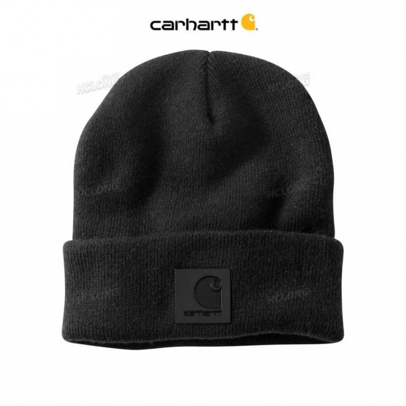 Noir Carhartt Tonal Patch Beanie - Danmark DIF-4714500