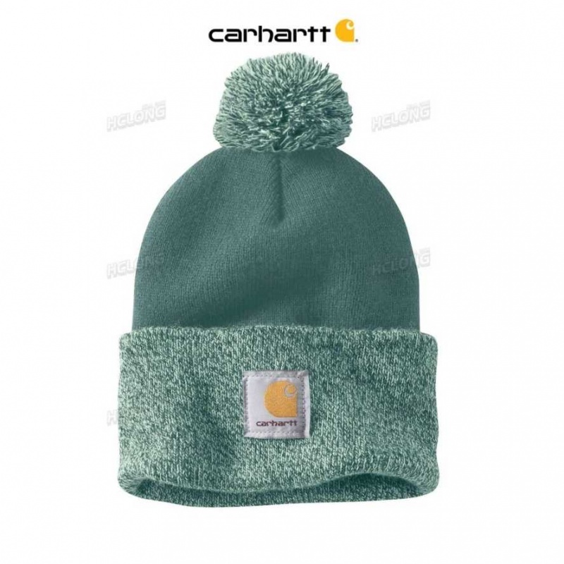 Vert Carhartt Knit Pom-Pom Cuffed Beanie - Danmark KIP-8960913