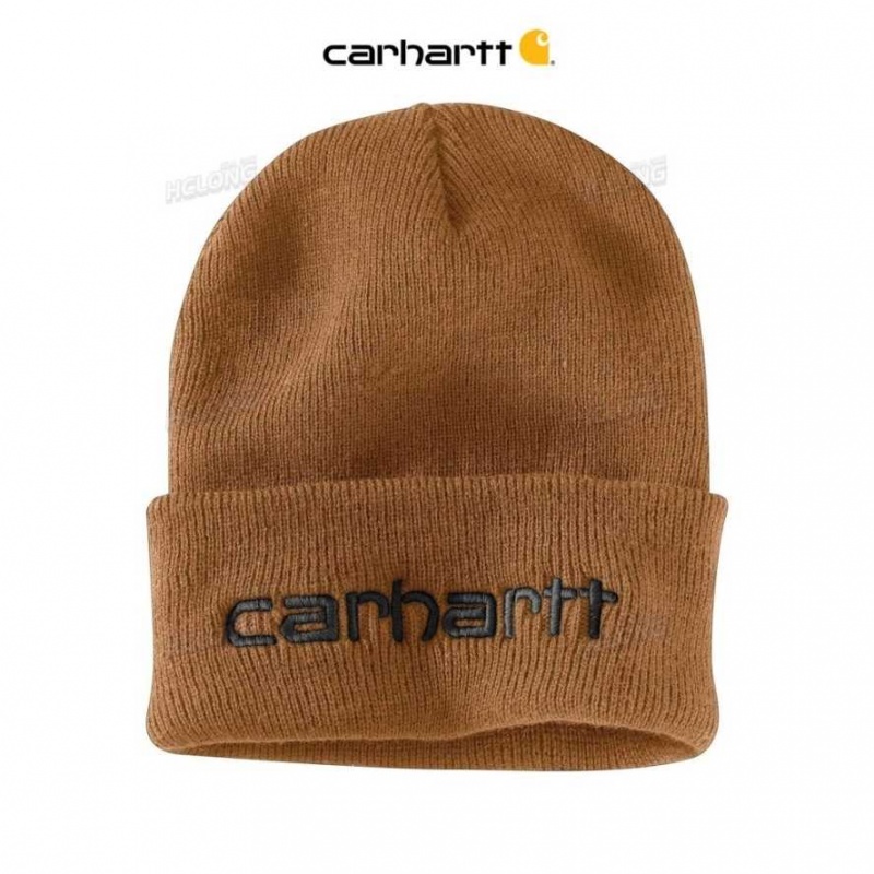 Marron Carhartt Knit Insulated Logo Graphique Cuffed Beanie - Danmark KLV-1398250