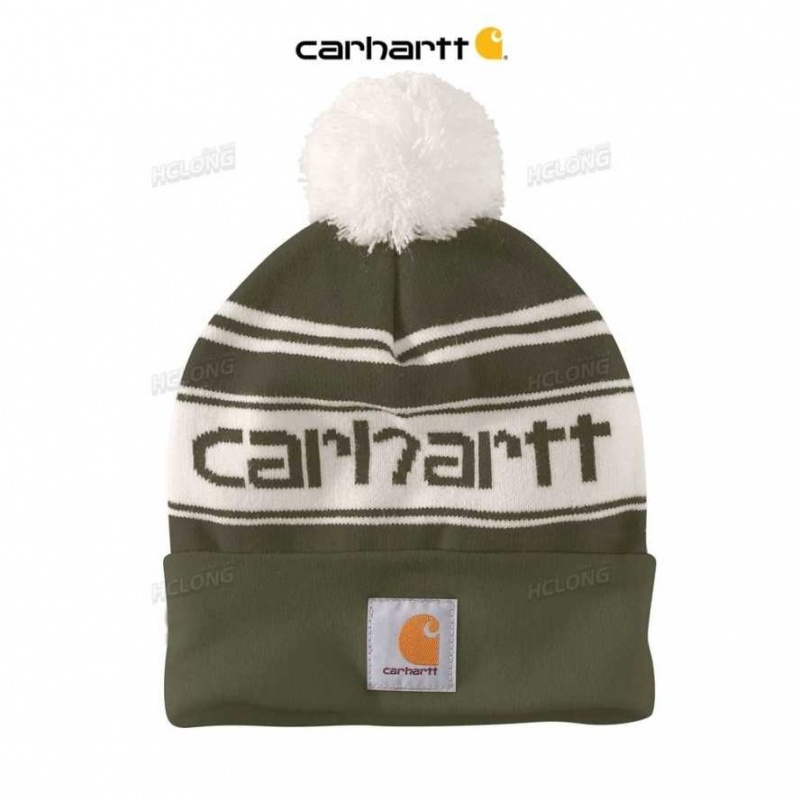 Arborvitae Carhartt Knit Pom-Pom Cuffed Logo Beanie - Danmark LIL-3482156