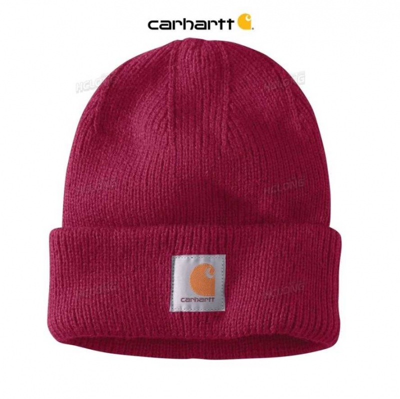 Rouge Carhartt Rib Knit Beanie - Danmark PFW-2042343