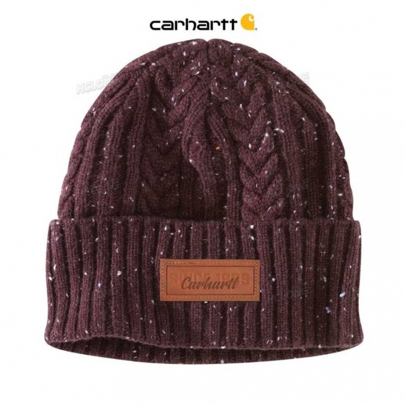 Blackberry Nep Carhartt Rib Knit Fisherman Beanie Blackberry - Danmark ITO-9411189