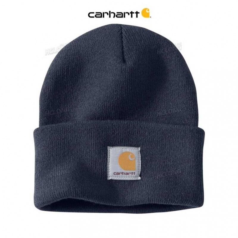 Bleu Marine Carhartt Knit Cuffed Beanie Bleu - Danmark NDM-9743901