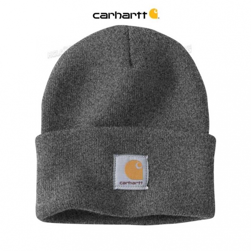 Coal Heather Carhartt Knit Cuffed Beanie Coal - Danmark QXB-5400433