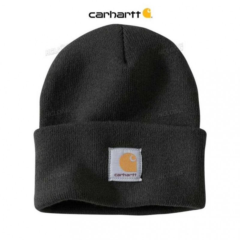 Noir Carhartt Knit Cuffed Beanie - Danmark IGQ-9107810