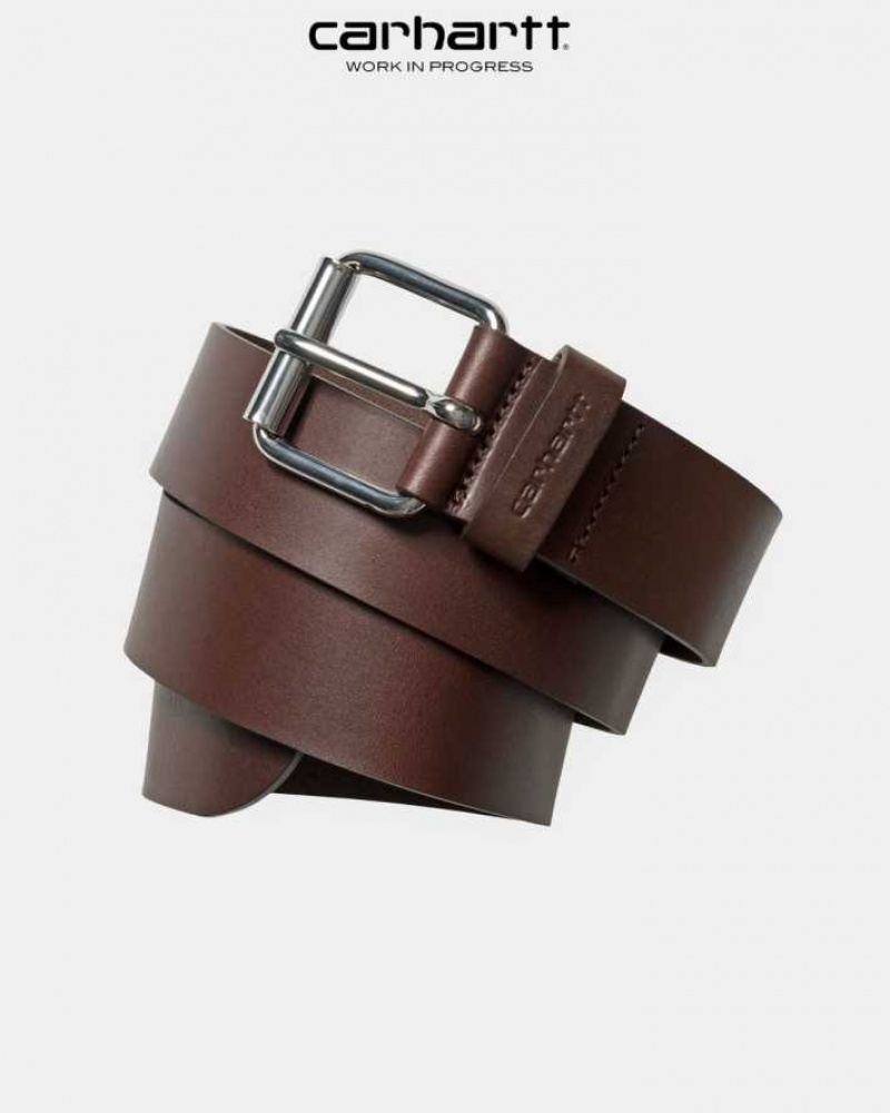 Marron Foncé Carhartt Wip Script Belt Marron - Danmark WHE-0791365