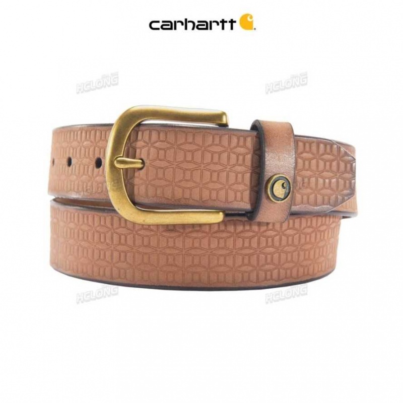 Marron Carhartt Saddle Cuir Basketweave Belt - Danmark PGU-4226181