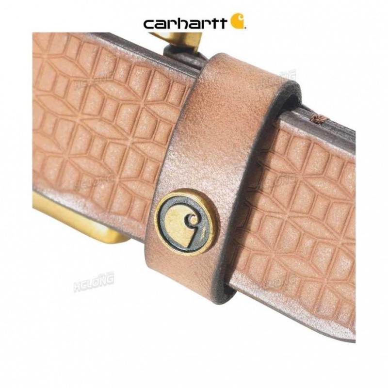 Marron Carhartt Saddle Cuir Basketweave Belt - Danmark PGU-4226181