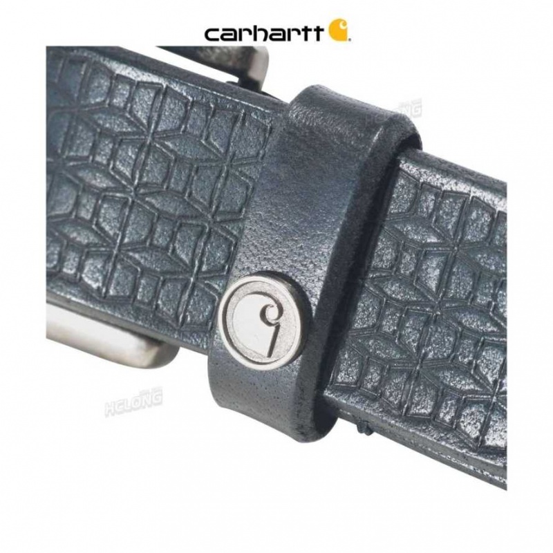 Noir Carhartt Saddle Cuir Basketweave Belt - Danmark MNY-5522016