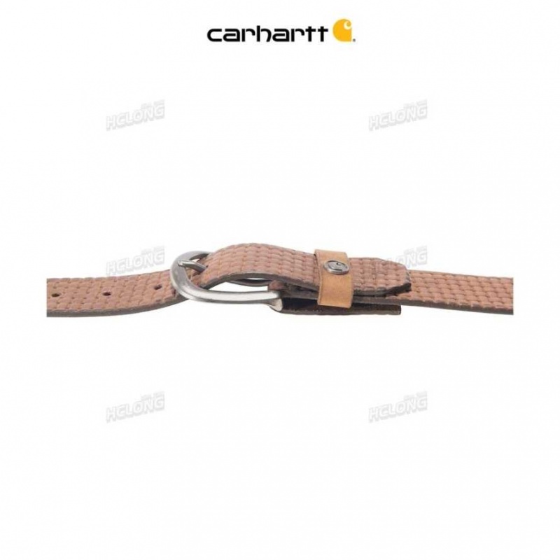 Marron Carhartt Saddle Cuir Basketweave Belt - Danmark IHP-3736725