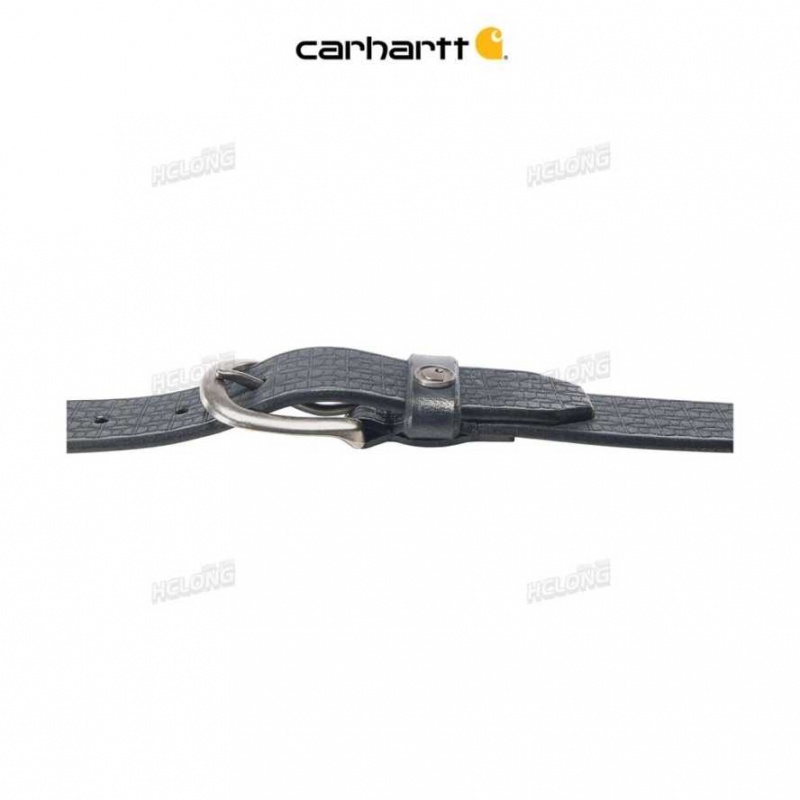 Noir Carhartt Saddle Cuir Basketweave Belt - Danmark MNY-5522016