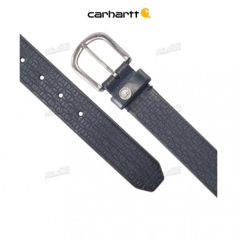 Noir Carhartt Saddle Cuir Basketweave Belt - Danmark MNY-5522016