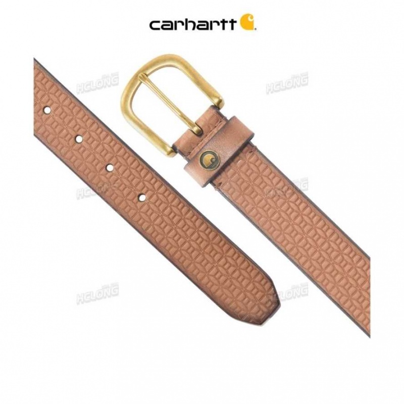 Marron Carhartt Saddle Cuir Basketweave Belt - Danmark PGU-4226181