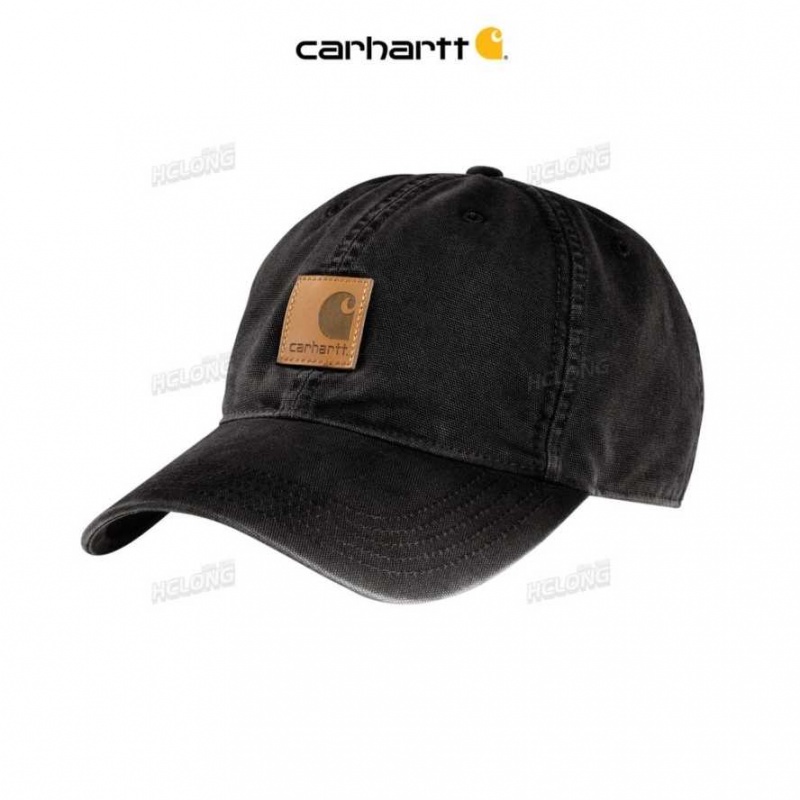 Noir Carhartt Tela Cap - Danmark OJY-8268833