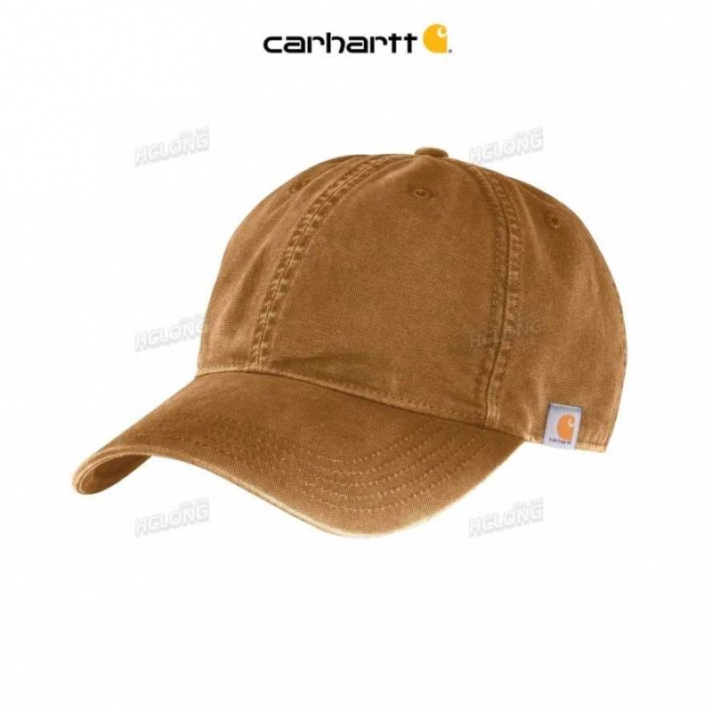 Marron Carhartt Coton Tela Cap - Danmark RGY-4646199