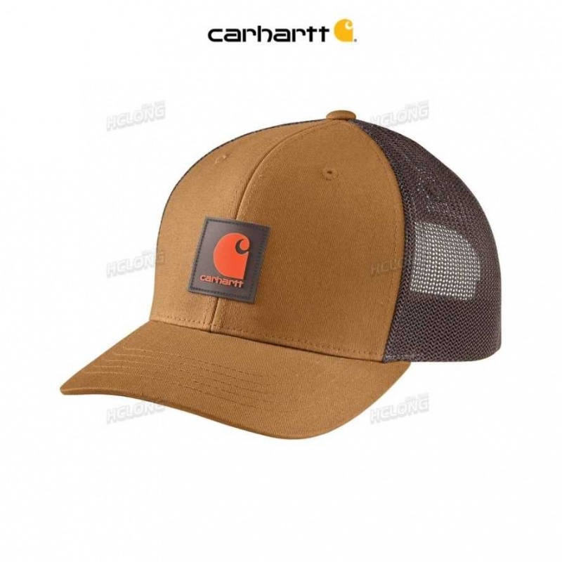 Marron Carhartt Rugged Flex Twill Mesh-Back Logo Patch Cap - Danmark JJN-2140560