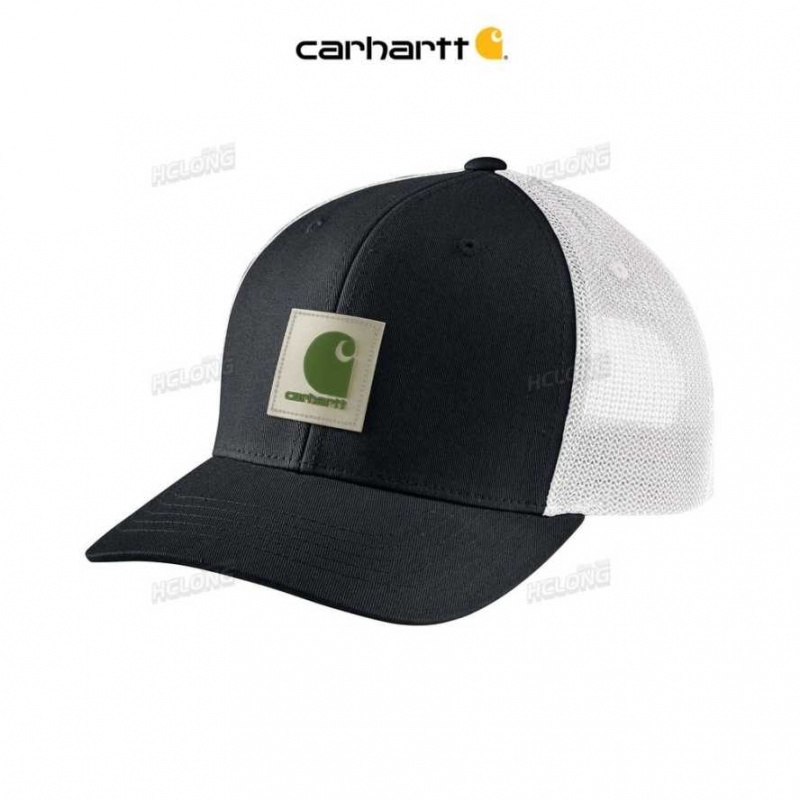 Noir Carhartt Rugged Flex Twill Mesh-Back Logo Patch Cap - Danmark ZDP-5337542