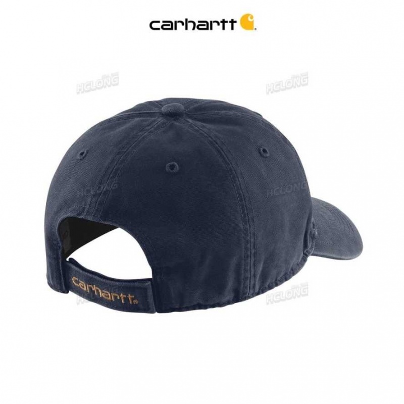 Bleu Marine Carhartt Coton Tela Cap Bleu - Danmark GSG-5923041