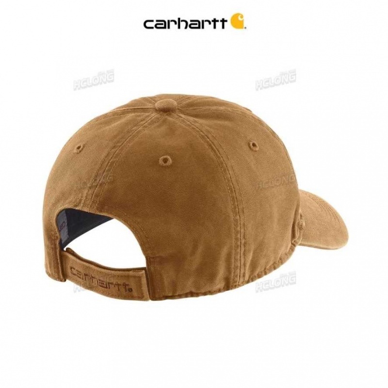 Marron Carhartt Coton Tela Cap - Danmark RGY-4646199