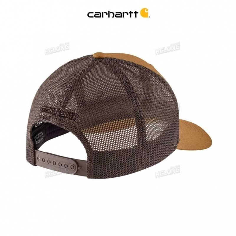 Marron Carhartt Rugged Flex Twill Mesh-Back Logo Patch Cap - Danmark JJN-2140560