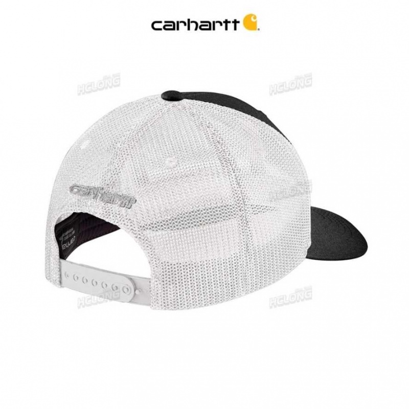 Noir Carhartt Rugged Flex Twill Mesh-Back Logo Patch Cap - Danmark ZDP-5337542